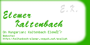 elemer kaltenbach business card